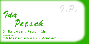 ida petsch business card